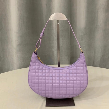 Luxury CELINE Triomphe Ava Hobo Bag Lilac Leather