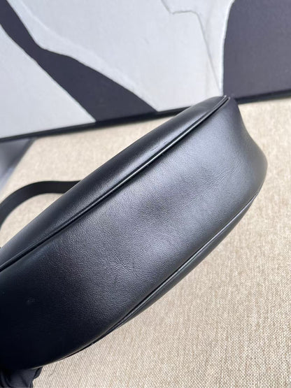 Luxury CELINE Ava Hobo Bag in Black Leather -  Designer Handbag