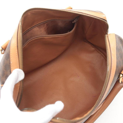 Luxury CELINE Macadam Handbag Mini Boston Bag Dark Brown PVC Leather