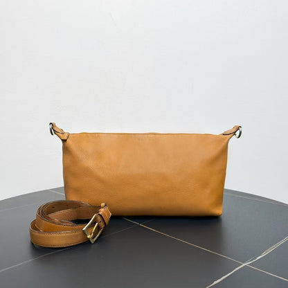 Luxury CELINE  Tan Leather Shoulder Bag