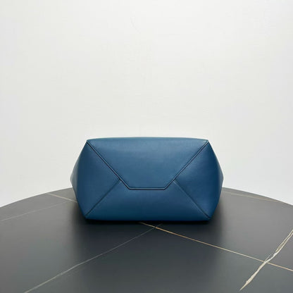 Luxury CELINE Medium Cabas Phantom Tote Bag in Blue Leather Tote