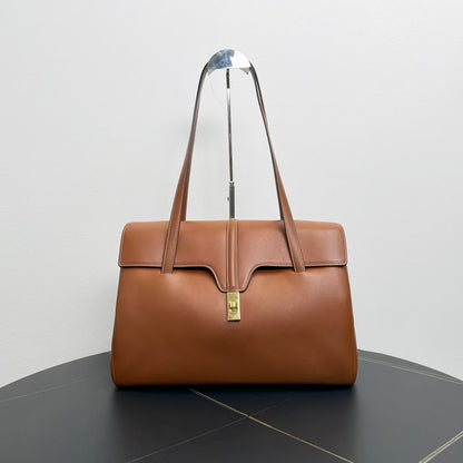 Luxury CELINE Brown Leather Large Tote Bag -