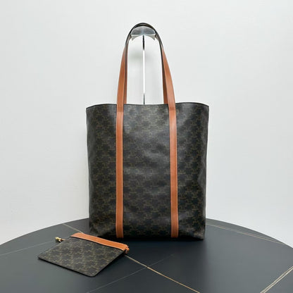 Luxury CELINE  Tote Bag in Brown Canvas - Vintage Designer Handbag