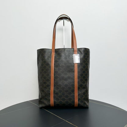 Luxury CELINE  Tote Bag in Brown Canvas - Vintage Designer Handbag