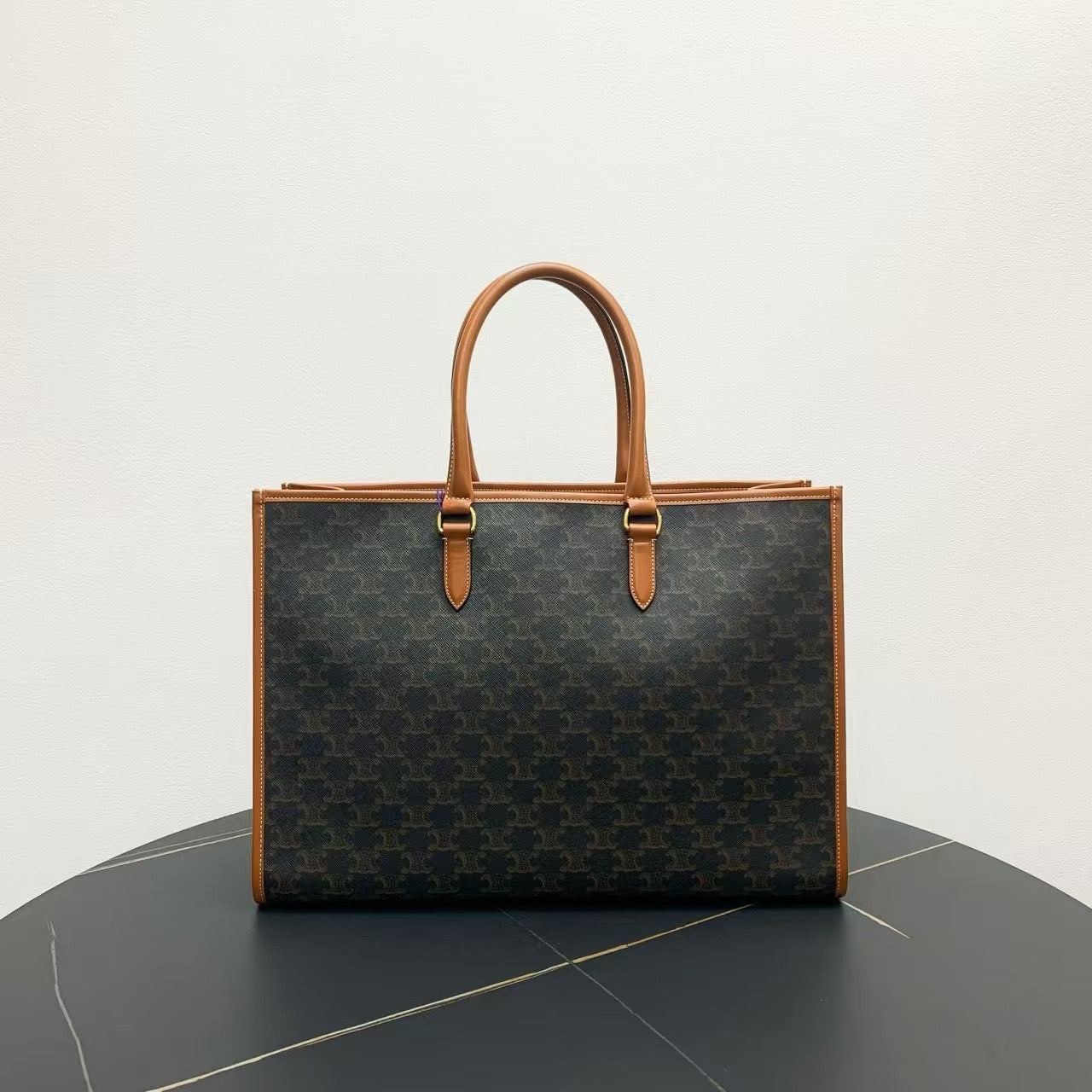 Luxury CELINE Macadam Canvas Brown Tote Bag - Vintage Designer Handbag