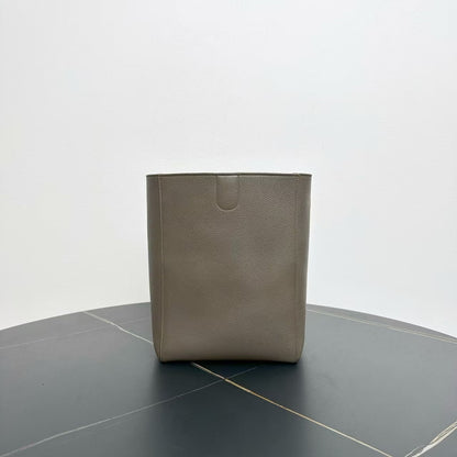 Luxury CELINE Shoulder Bag Taupe Grained Leather Medium Size