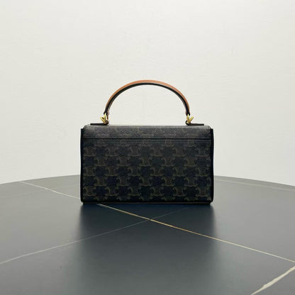 Luxury CELINE Triomphe Canvas Black Two-Way Bag