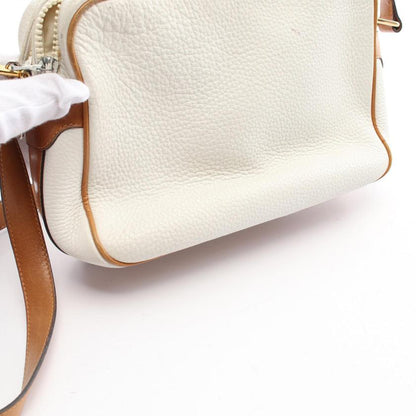 Luxury CELINE Shoulder Bag Leather Off White Brown 959214