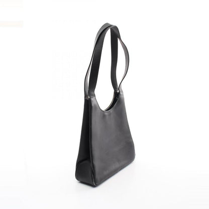 Luxury CELINE Black Shoulder Bag with Logo Metal Fittings in Leather
