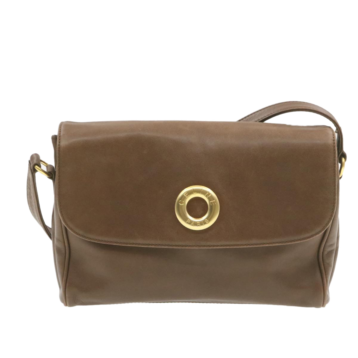 Luxury CELINE ring Shoulder Bag Leather Brown  rd1551