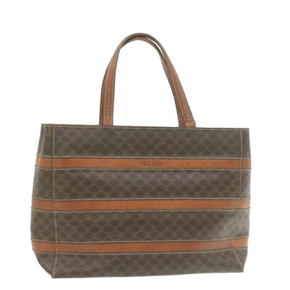 Luxury CELINE Macadam Canvas Tote Bag PVC Leather Brown  rd1995