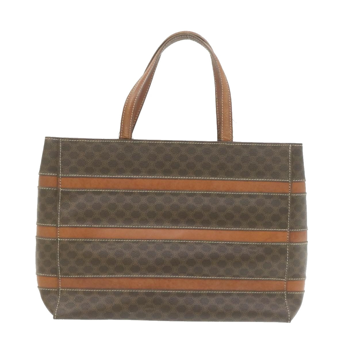 Luxury CELINE Macadam Canvas Tote Bag PVC Leather Brown  rd1995