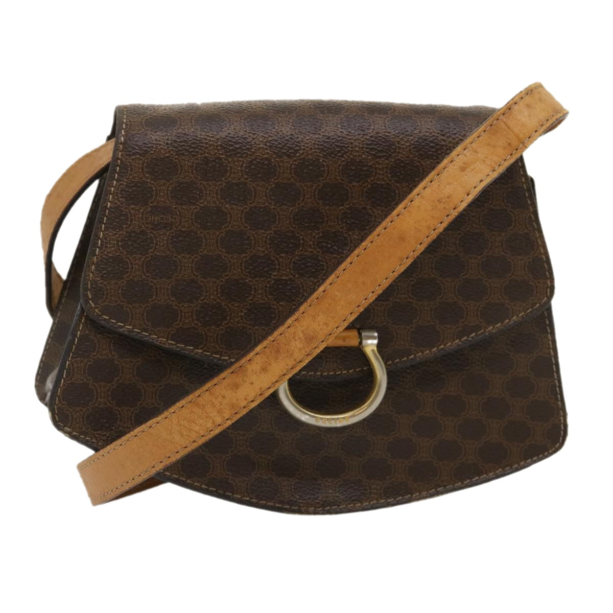 Luxury CELINE Macadam Canvas 2Way Shoulder Bag Brown  rd2081