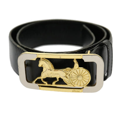 Luxury CELINE Horse Carriage Belt Black  rd2136