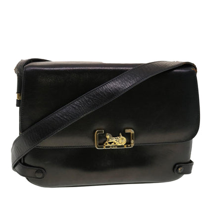 Luxury CELINE Horse Carriage Shoulder Bag Leather Black  rd4883