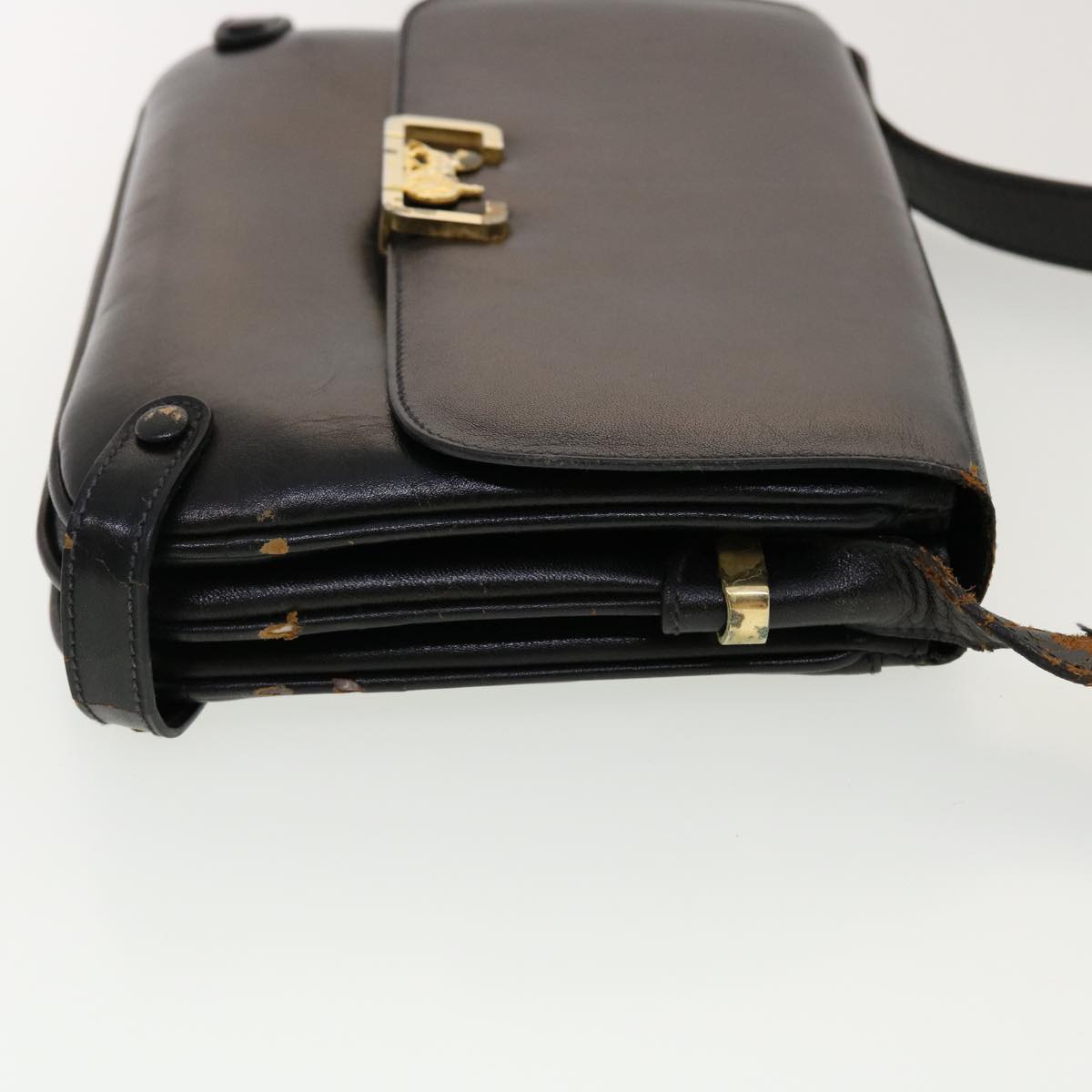 Luxury CELINE Horse Carriage Shoulder Bag Leather Black  rd4883