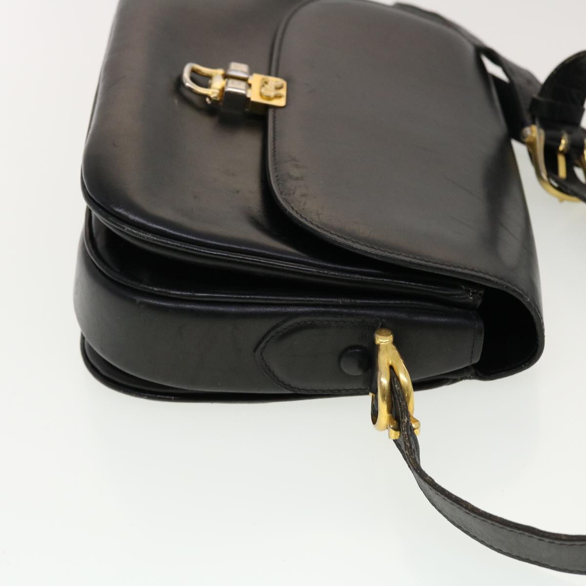 Luxury CELINE Horse Carriage Shoulder Bag Leather Black  rd4963