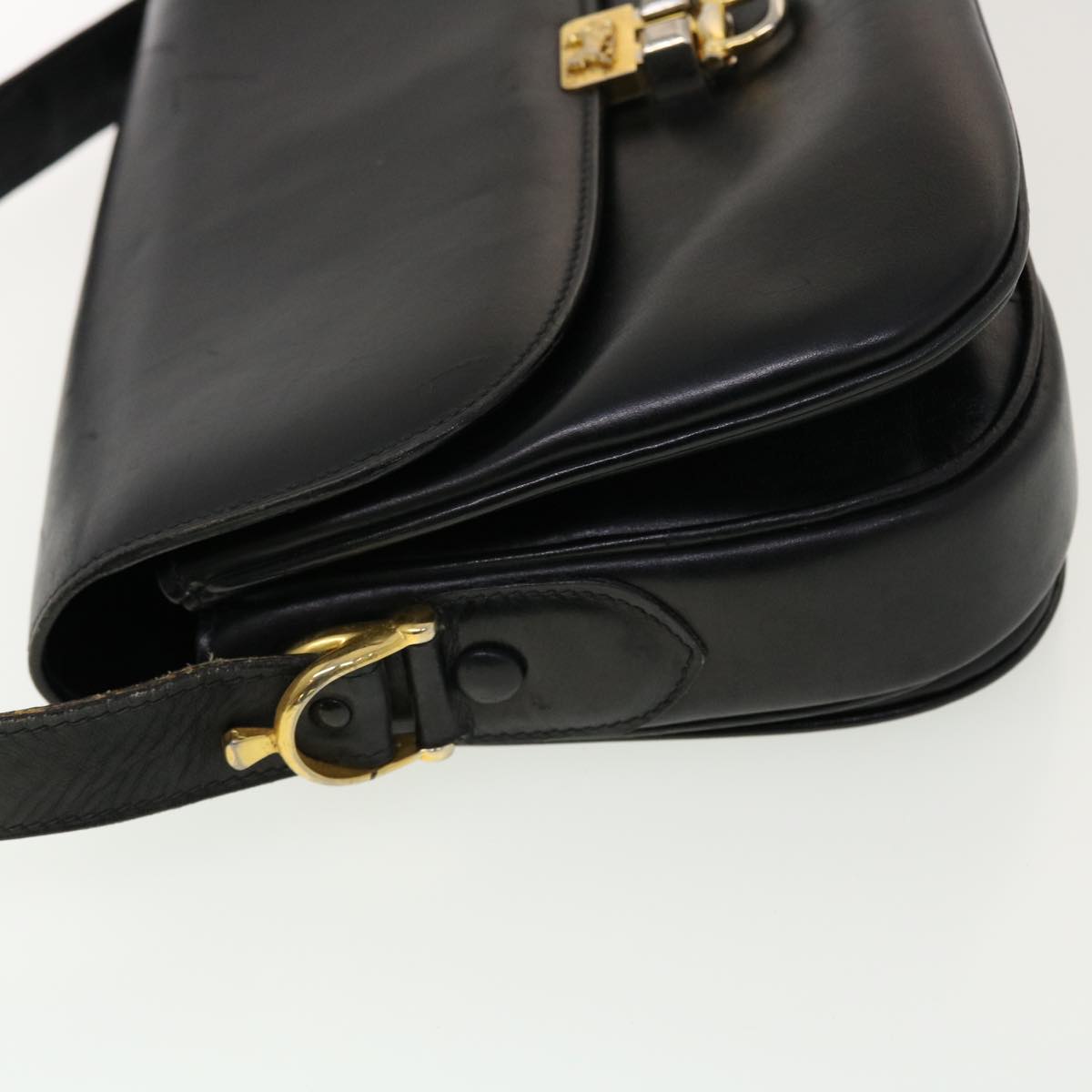 Luxury CELINE Horse Carriage Shoulder Bag Leather Black  rd4963