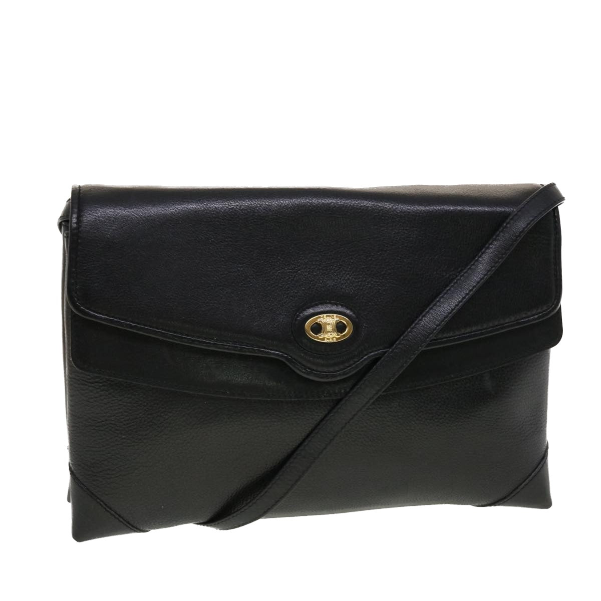 Luxury CELINE Shoulder Bag Leather Black  rd5145