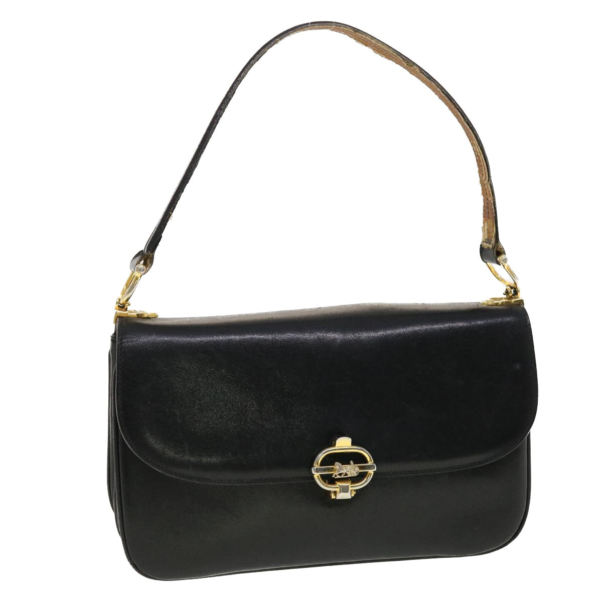 Luxury CELINE Horse Carriage Shoulder Bag Leather Black  rd5162