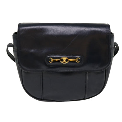 Luxury CELINE Shoulder Bag Leather Navy  rd5176