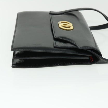 Luxury CELINE Circle Shoulder Bag Leather Black  rd5696