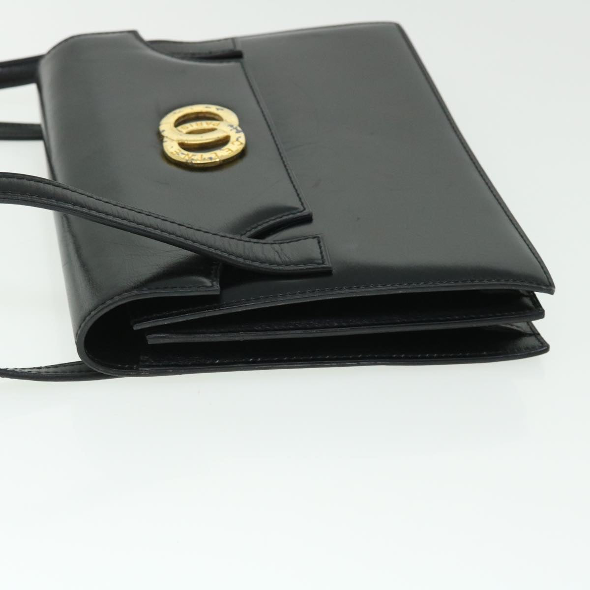 Luxury CELINE Circle Shoulder Bag Leather Black  rd5696