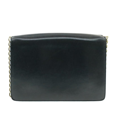 Luxury CELINE Horse Carriage Chain Shoulder Bag Leather Navy  rd740