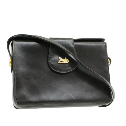 Luxury CELINE Horse Carriage Shoulder Bag Black Leather  rd764