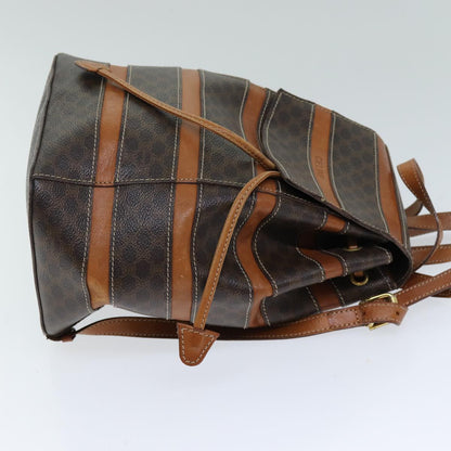 Luxury CELINE Macadam Canvas Backpack PVC Brown  S1578