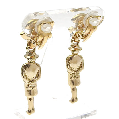 CHANEL Earring Plated Gold gold doll motif Mademoiselle COCO Mark Women