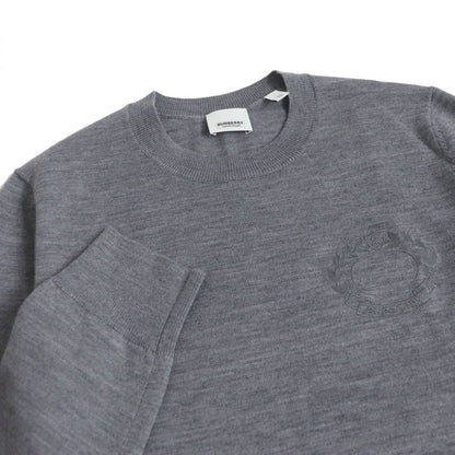 BURBERRY knit Main: 100% wool, some parts: 3% nylon gray mens XS