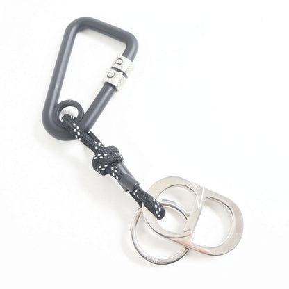 Dior HOMME charm brass Black / Silver Snap hook Climbing rope carabiner mens