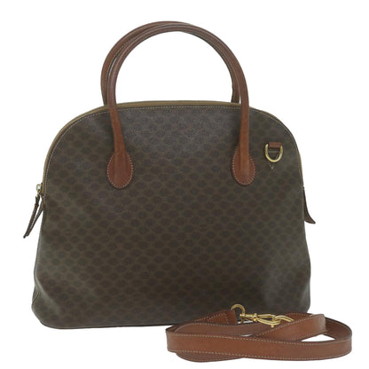Luxury CELINE Macadam Canvas Tote Bag PVC Leather 2way Brown  tb1019