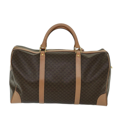 Luxury CELINE Macadam Canvas Boston Bag PVC Brown  tb1060