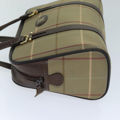 Luxury BurberrySs Nova Check Hand Bag Canvas Beige Auth tb1083