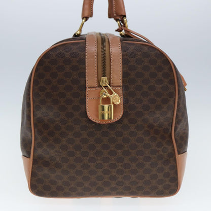 Luxury CELINE Macadam Canvas Boston Bag PVC Leather Brown  tb1107