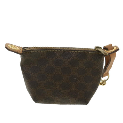 Luxury CELINE Macadam Canvas Pouch PVC Leather Brown  tb381