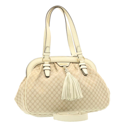 Luxury CELINE Macadam Canvas 2way Shoulder Bag Hand Bag Beige  th2019