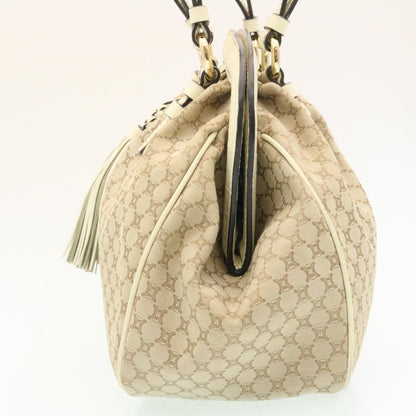 Luxury CELINE Macadam Canvas 2way Shoulder Bag Hand Bag Beige  th2019