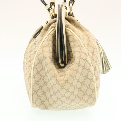 Luxury CELINE Macadam Canvas 2way Shoulder Bag Hand Bag Beige  th2019