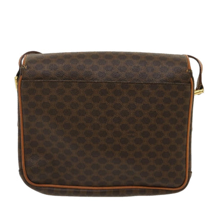 Luxury CELINE Macadam Canvas Shoulder Bag PVC Leather Brown  th2544