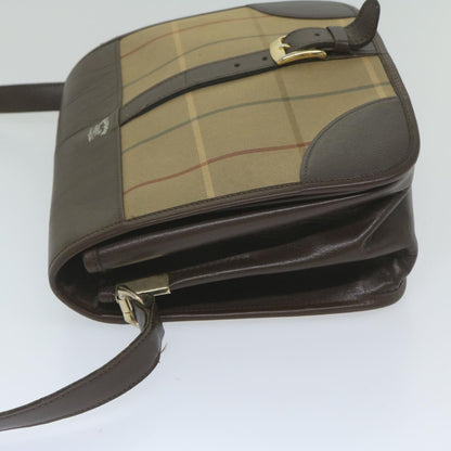 Luxury BurberrySs Nova Check Shoulder Bag Canvas Brown Auth th4326