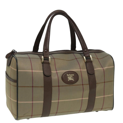 Luxury BurberrySs Nova Check Boston Bag Canvas Brown Auth th5134