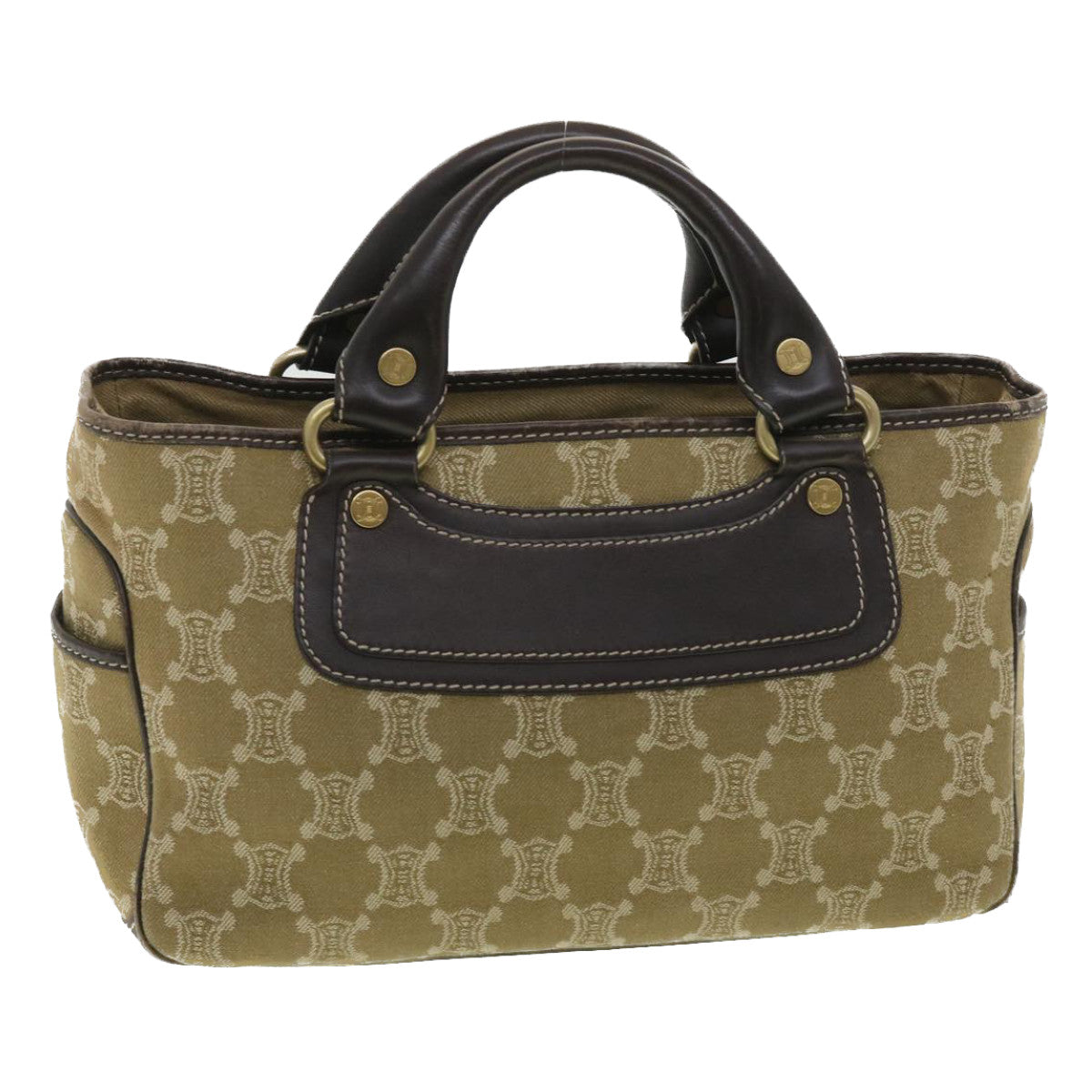 Luxury CELINE Paris Macadam Canvas Hand Bag Brown  ti813