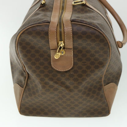 Luxury CELINE Macadam Canvas Boston Bag PVC Leather Brown  ki2647