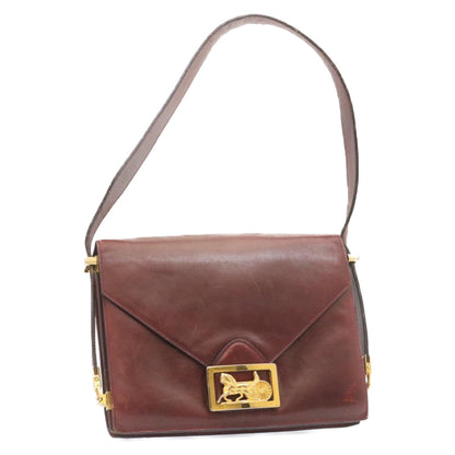 Luxury CELINE Horse Carriage Shoulder Bag Leather Bordeaux  rd205
