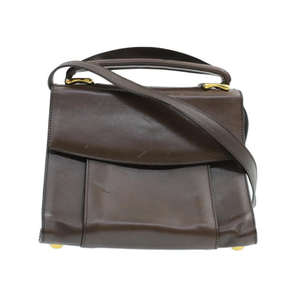 Luxury CELINE Hand Bag Leather 2way Brown  rd530