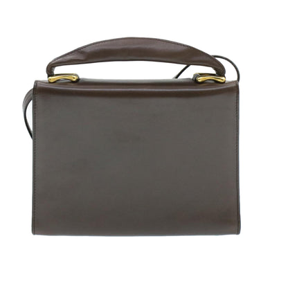 Luxury CELINE Hand Bag Leather 2way Brown  rd530