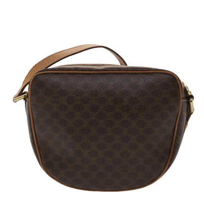 Luxury CELINE Macadam Canvas Shoulder Bag PVC Leather Brown  rd4009